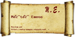 Máté Emese névjegykártya