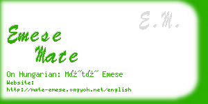 emese mate business card